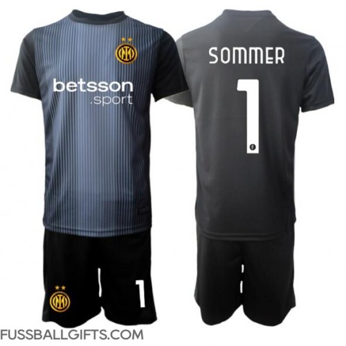 Inter Milan Yann Sommer #1 Torwart Fußballbekleidung Heimtrikot Kinder 2025-26 Kurzarm (+ kurze hosen)